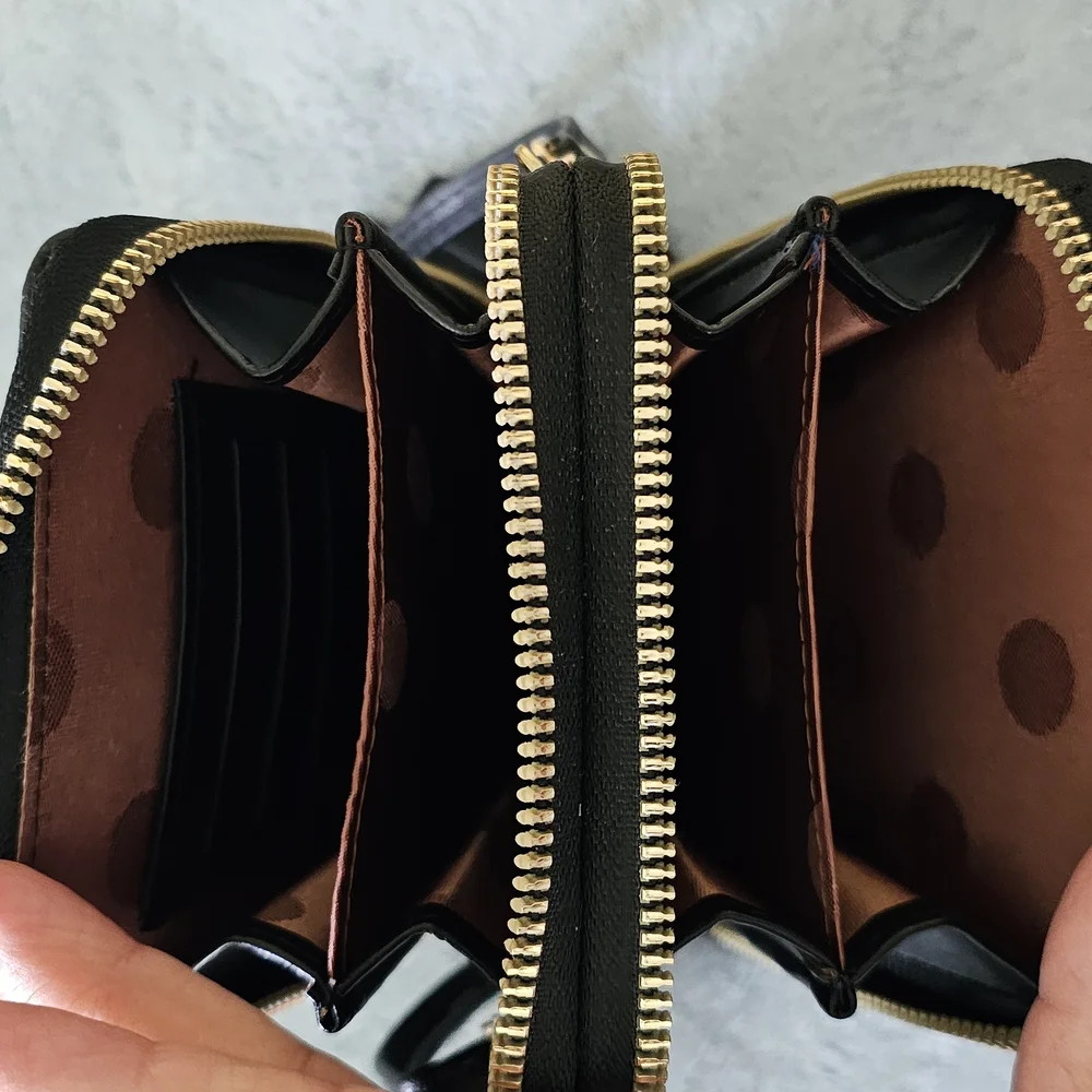 Black Crossbody Bag with Gold Bee Accent - Picture 4 of 4